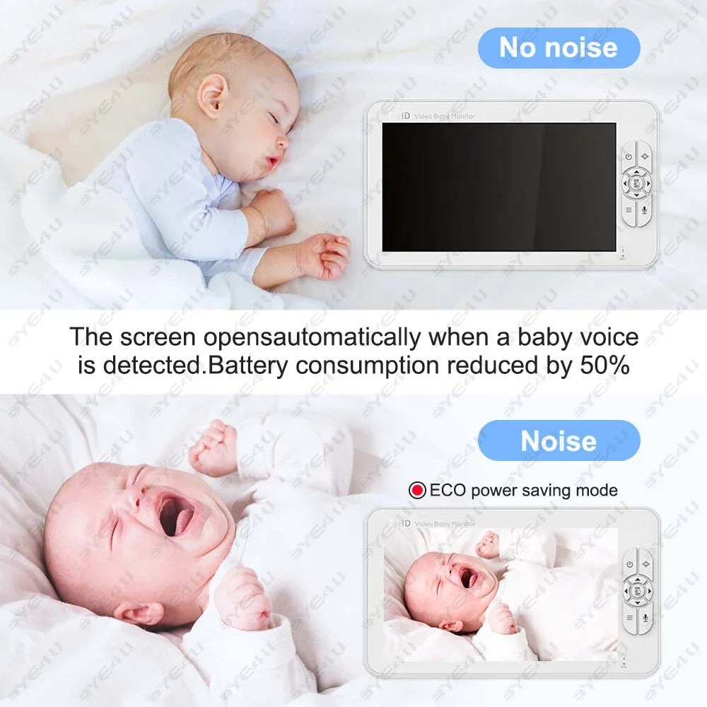 Babyphone Vidéo 5 Pouces Avec Caméra PTZ Et Vision Nocturne
