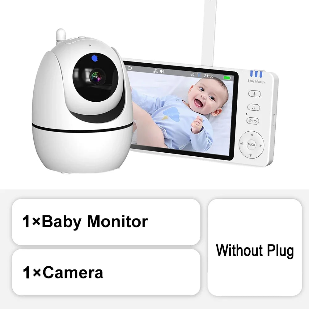 Babyphone Vidéo 5 Pouces Avec Caméra PTZ Et Vision Nocturne