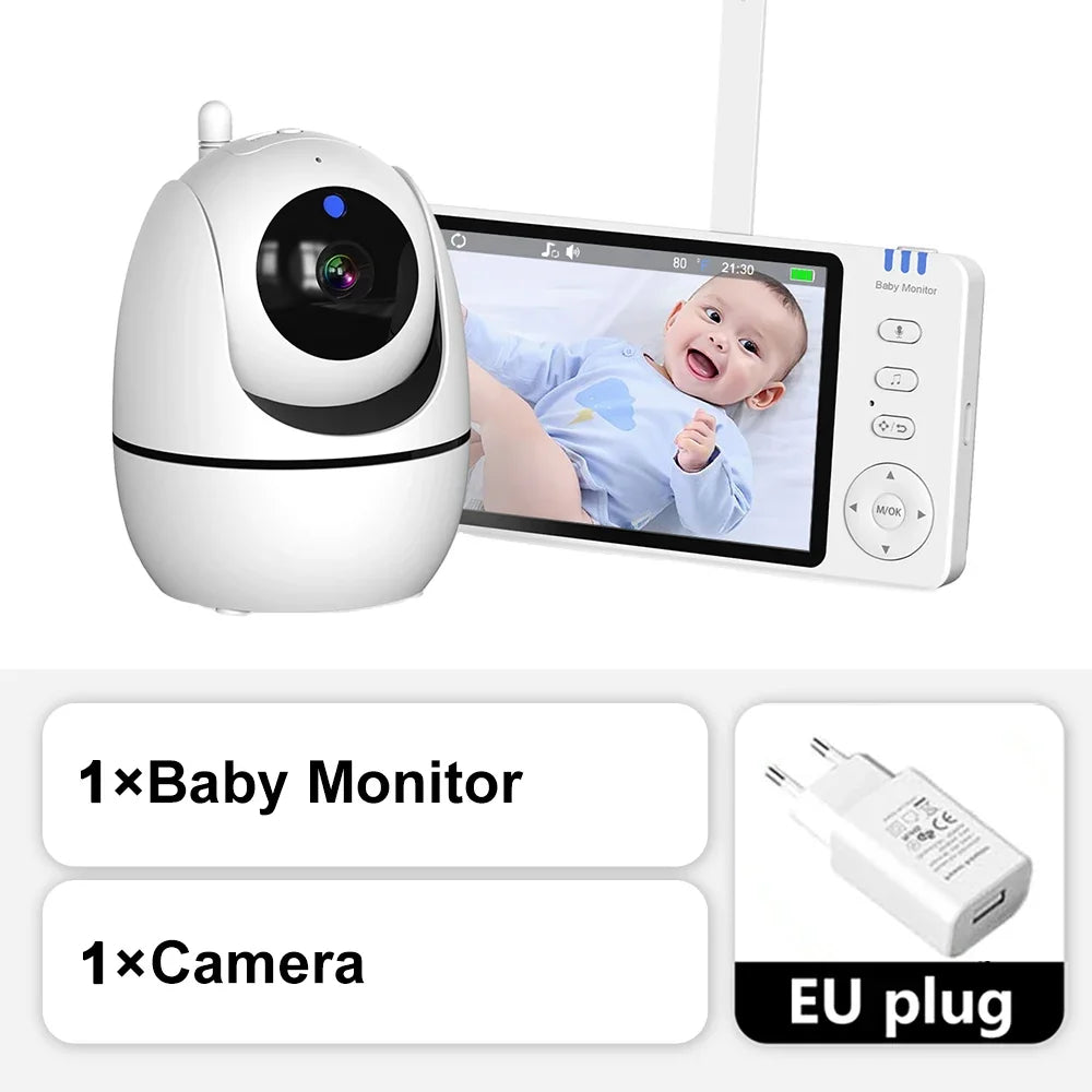 Babyphone Vidéo 5 Pouces Avec Caméra PTZ Et Vision Nocturne Image