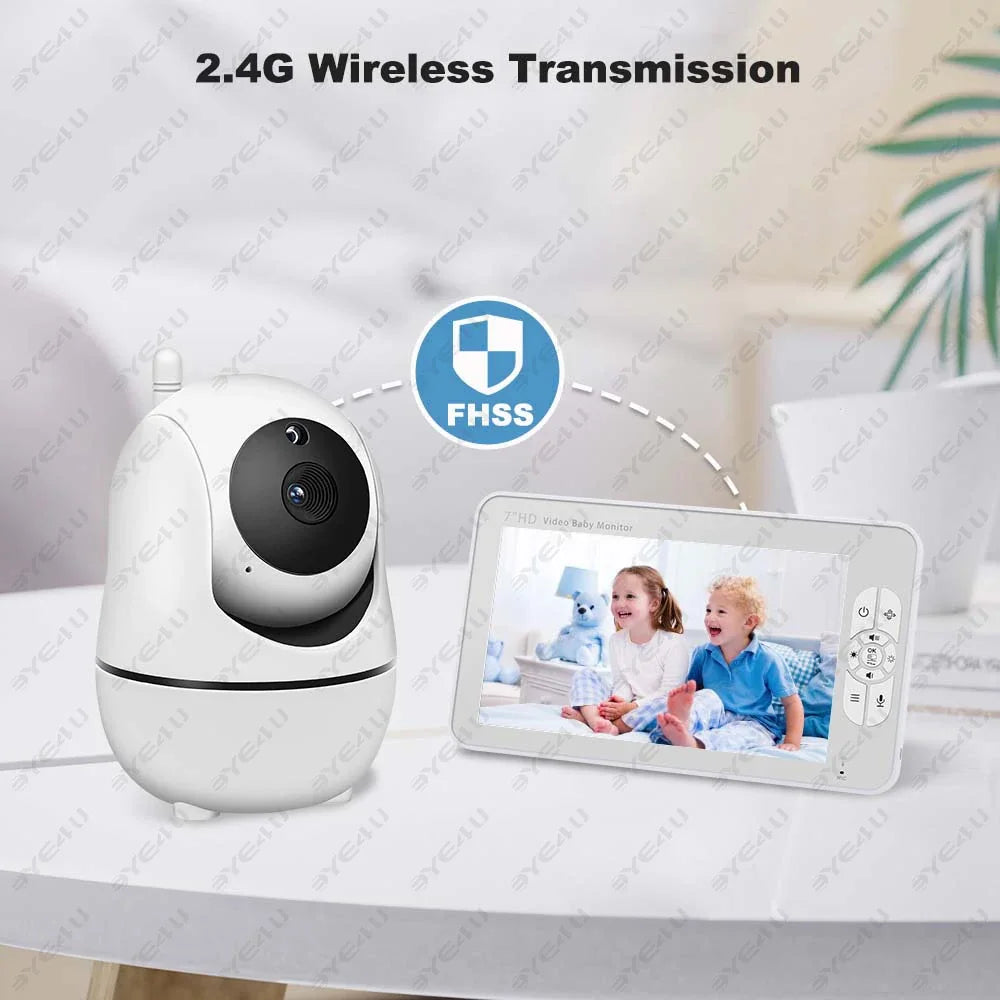 Babyphone Vidéo 5 Pouces Avec Caméra PTZ Et Vision Nocturne