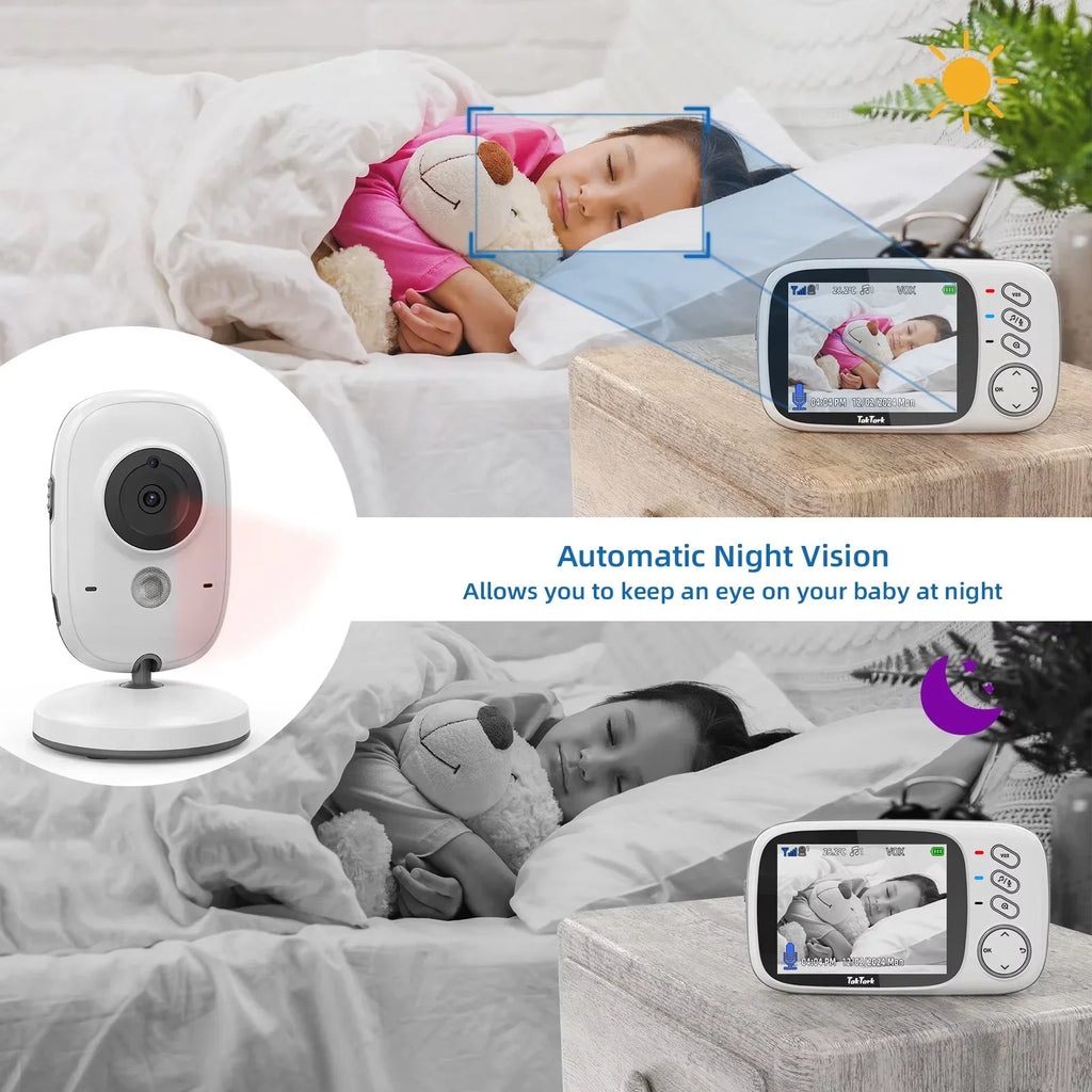 Babyphone Vidéo Sans Fil Avec Vision Nocturne