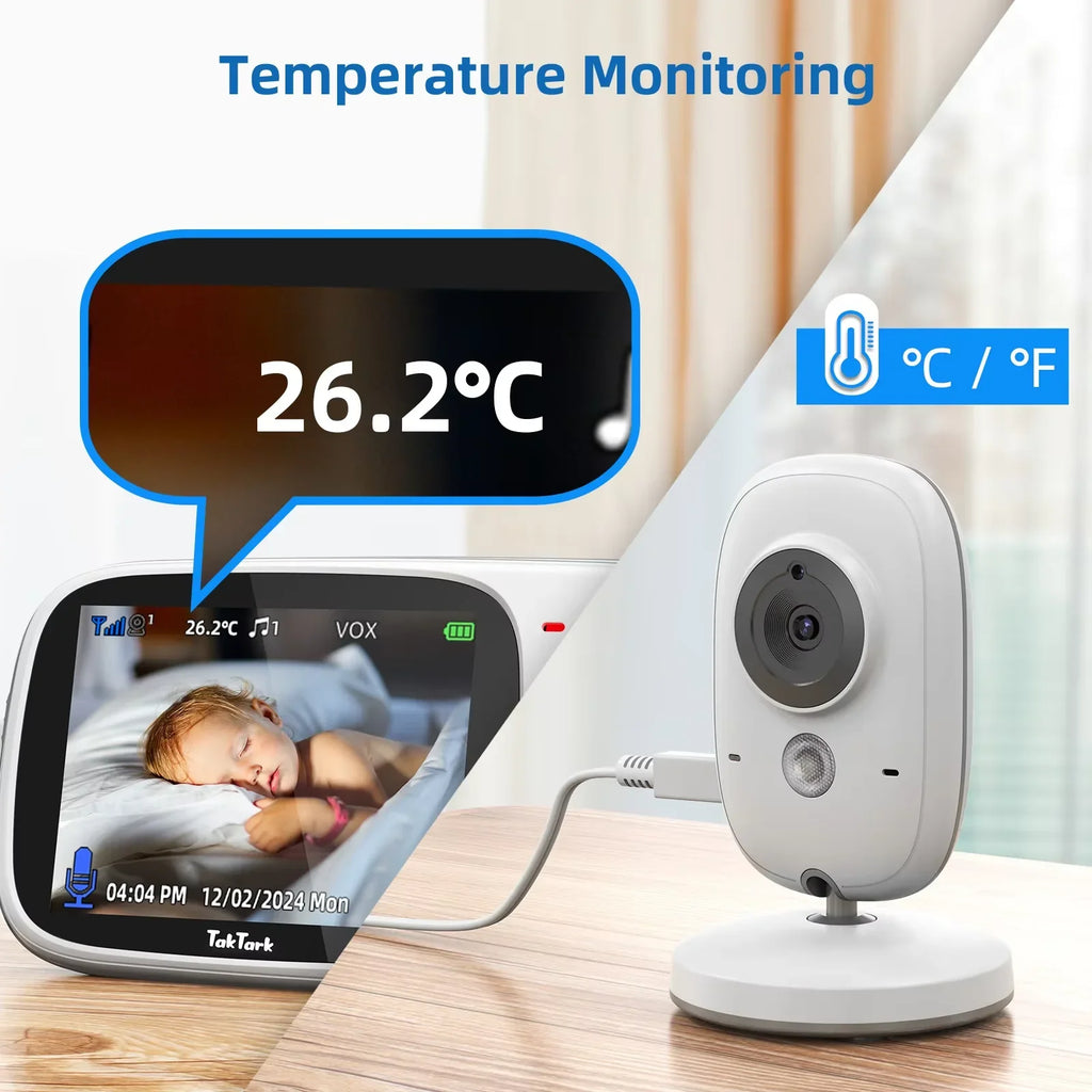Babyphone Vidéo Sans Fil Avec Vision Nocturne