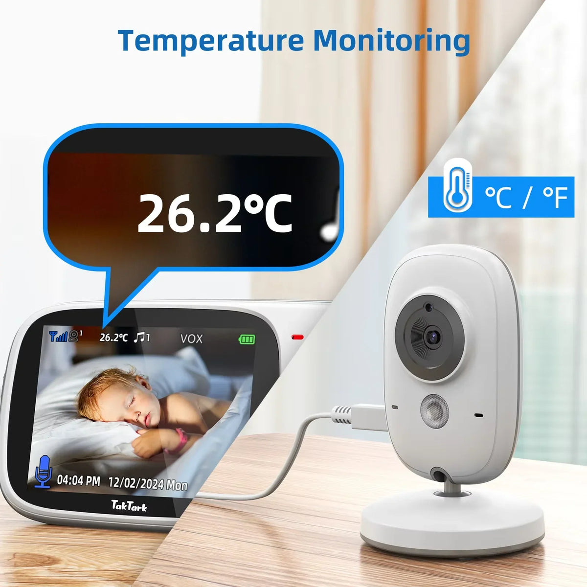 Babyphone Vidéo Sans Fil Avec Vision Nocturne