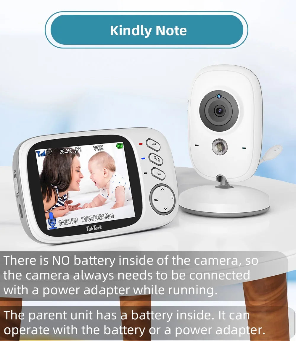 Babyphone Vidéo Sans Fil Avec Vision Nocturne