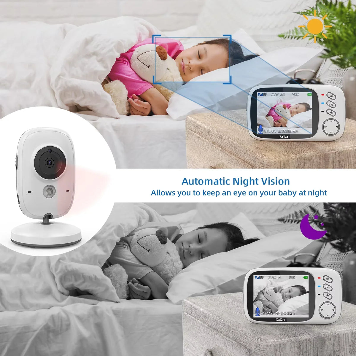 Babyphone Vidéo Sans Fil Avec Vision Nocturne Image