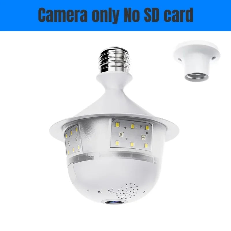 Caméra Ampoule Fisheye Wi-Fi 360° Avec Vision Nocturne Image
