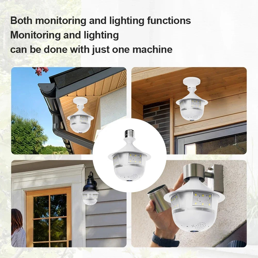 Caméra Ampoule Fisheye Wi-Fi 360° Avec Vision Nocturne
