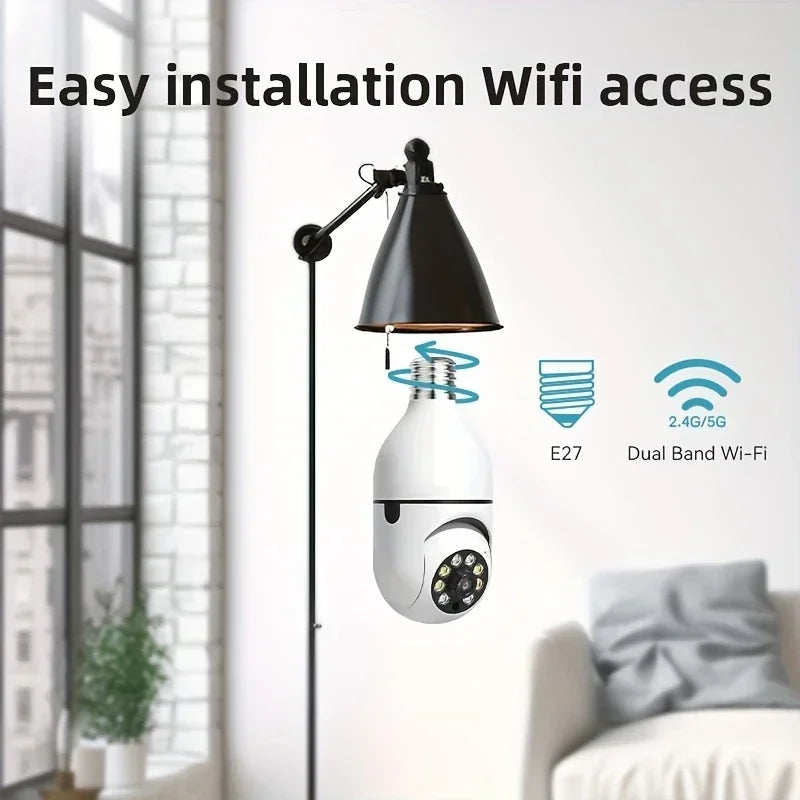 Caméra Ampoule WiFi Extérieure Avec Vision 360°