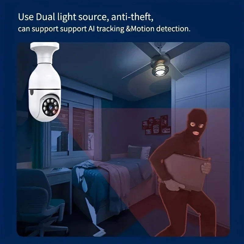 Caméra Ampoule WiFi Extérieure Avec Vision 360°