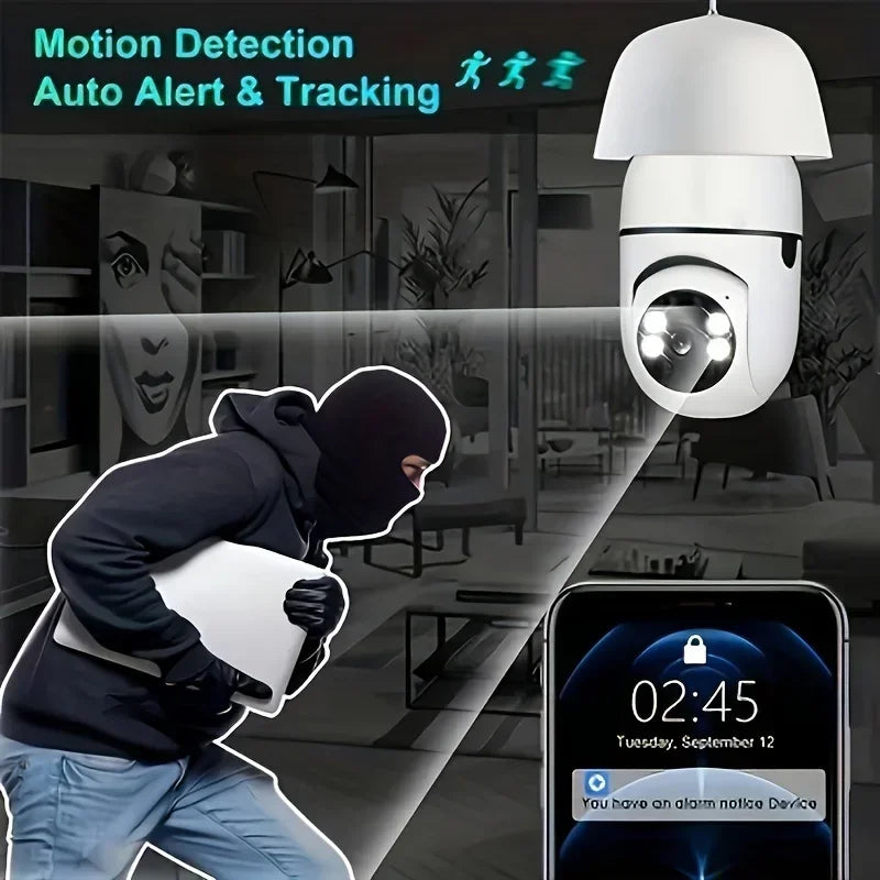 Caméra Ampoule WiFi Extérieure Avec Vision 360°