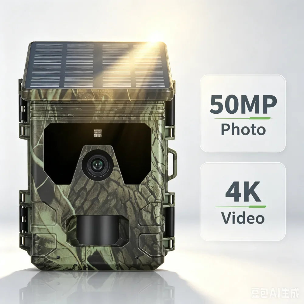 Caméra De Chasse Solaire 4K Avec Vision Nocturne