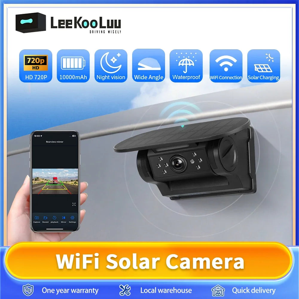 Caméra De Recul Sans Fil Solaire 720P Étanche