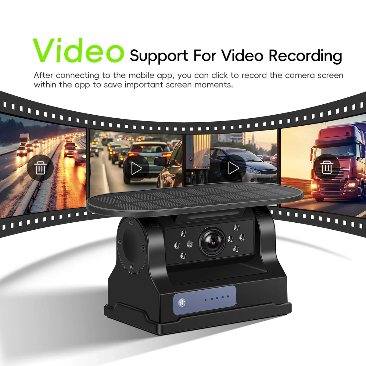 Caméra De Recul Sans Fil Solaire 720P Étanche