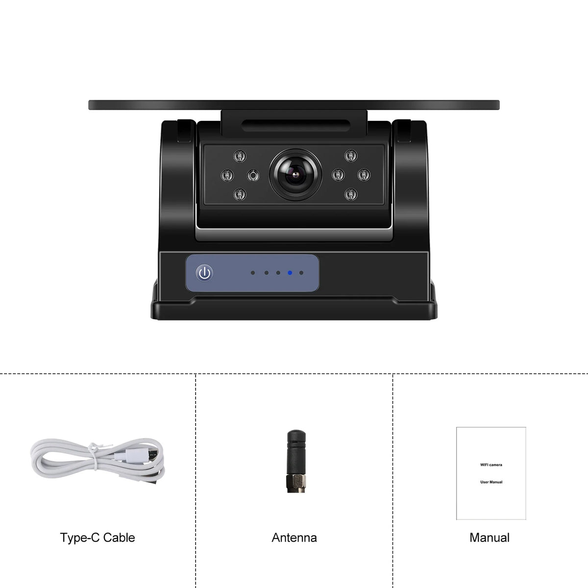 Caméra De Recul Sans Fil Solaire 720P Étanche