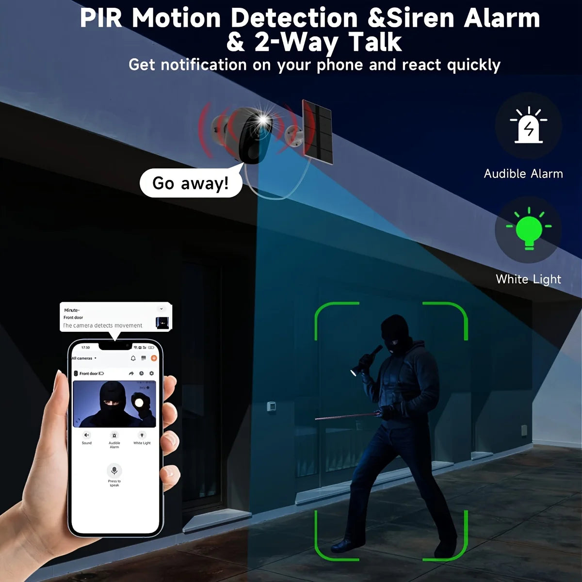 Caméra de Sécurité Extérieure Solaire 3MP avec Projecteur — photo 6