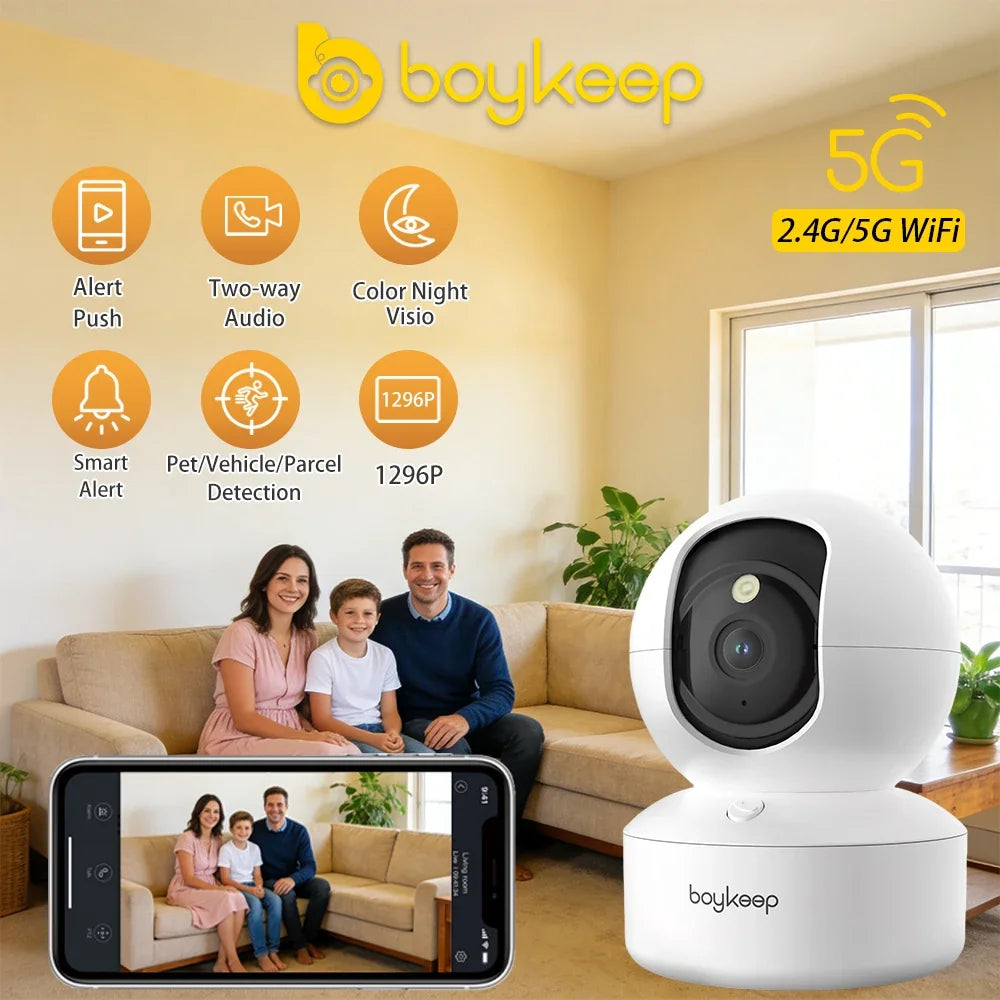 Caméra De Sécurité Intérieure 2K Wi-Fi 360°