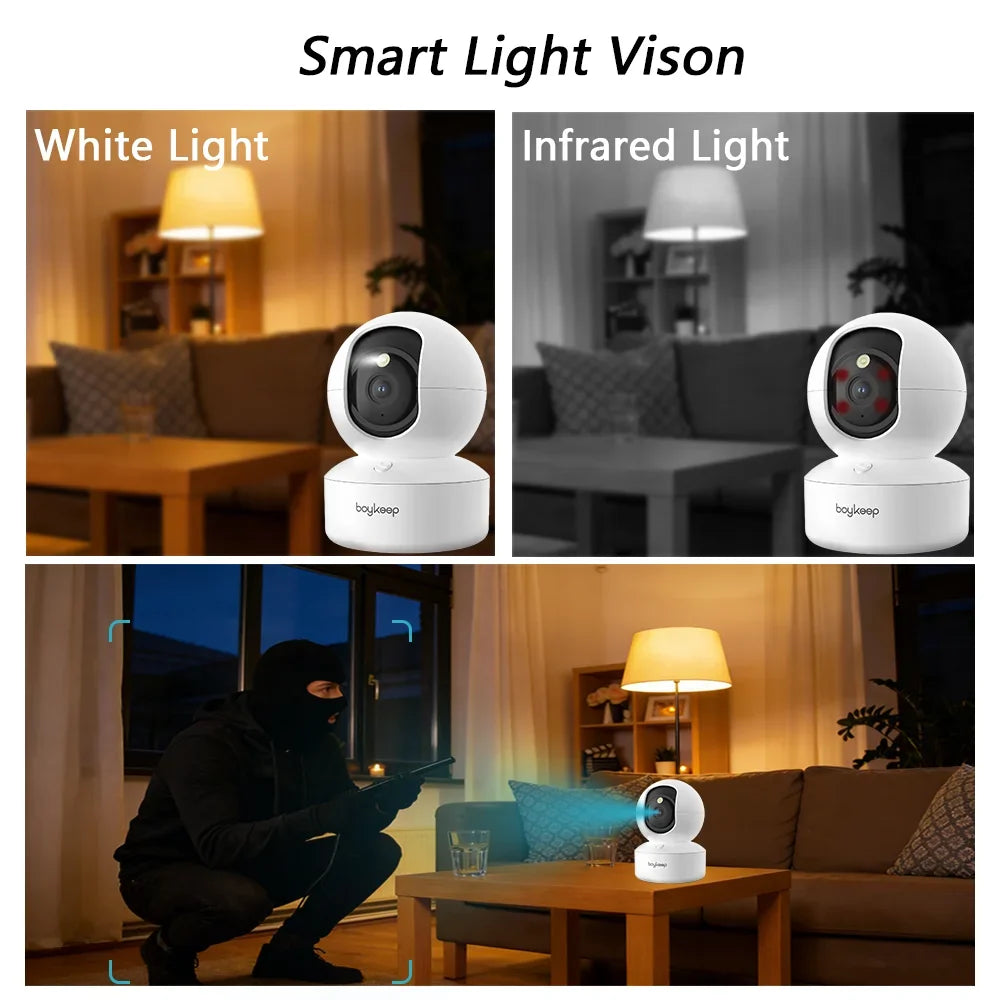 Caméra De Sécurité Intérieure 2K Wi-Fi 360°