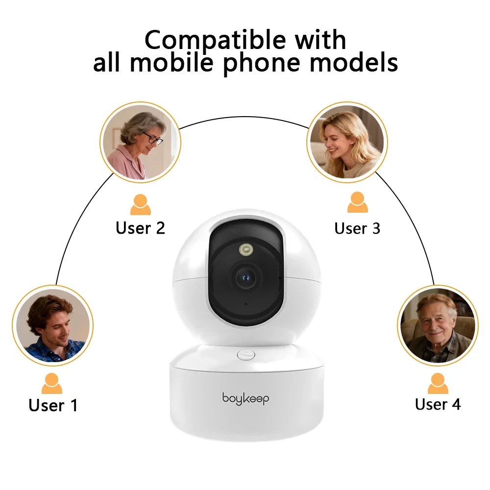 Caméra De Sécurité Intérieure 2K Wi-Fi 360°