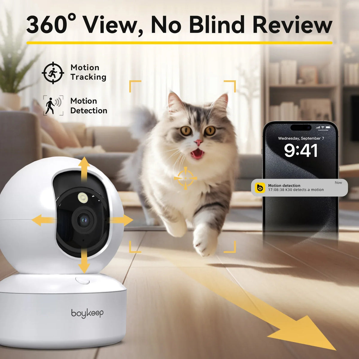 Caméra De Sécurité Intérieure 2K Wi-Fi 360° Image