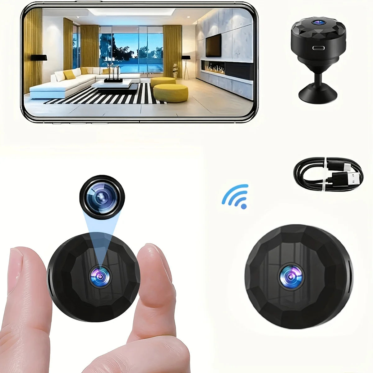 Caméra De Sécurité Intérieure Sans Fil Wi-Fi 480P