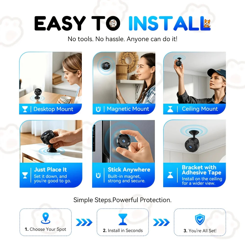Caméra De Sécurité Intérieure Sans Fil Wi-Fi 480P — photo 9