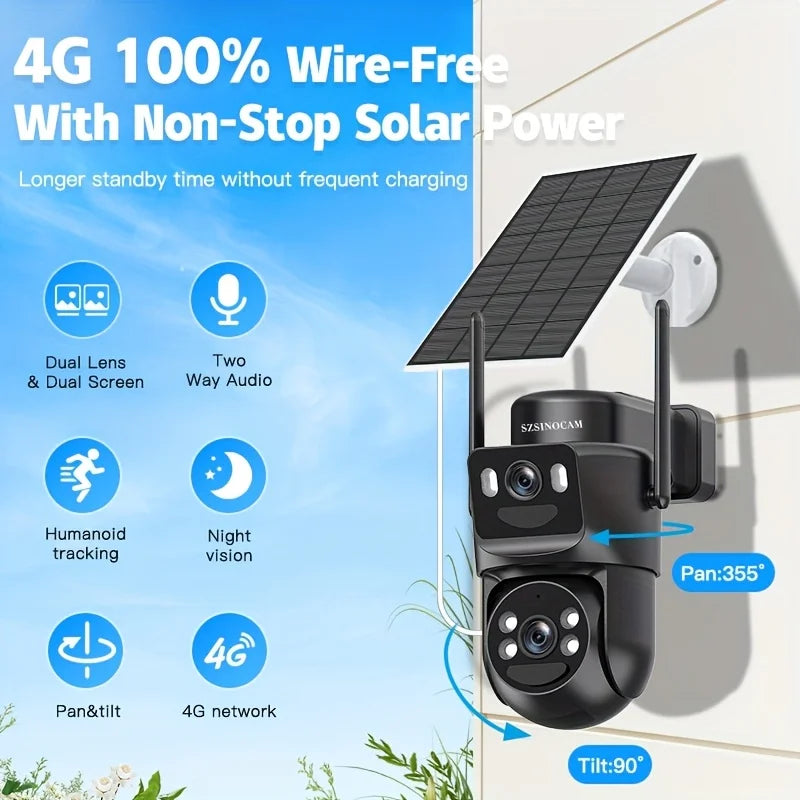 Caméra de Sécurité Solaire 4G LTE PTZ 1080P — illustration 3 Image