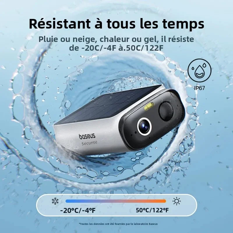 Caméra De Sécurité Solaire Extérieure Sans Fil 2K