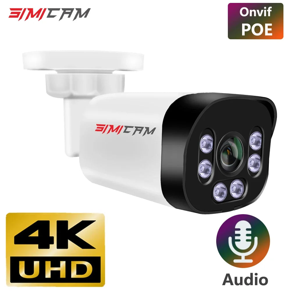 Caméra De Surveillance 4K POE Avec Audio