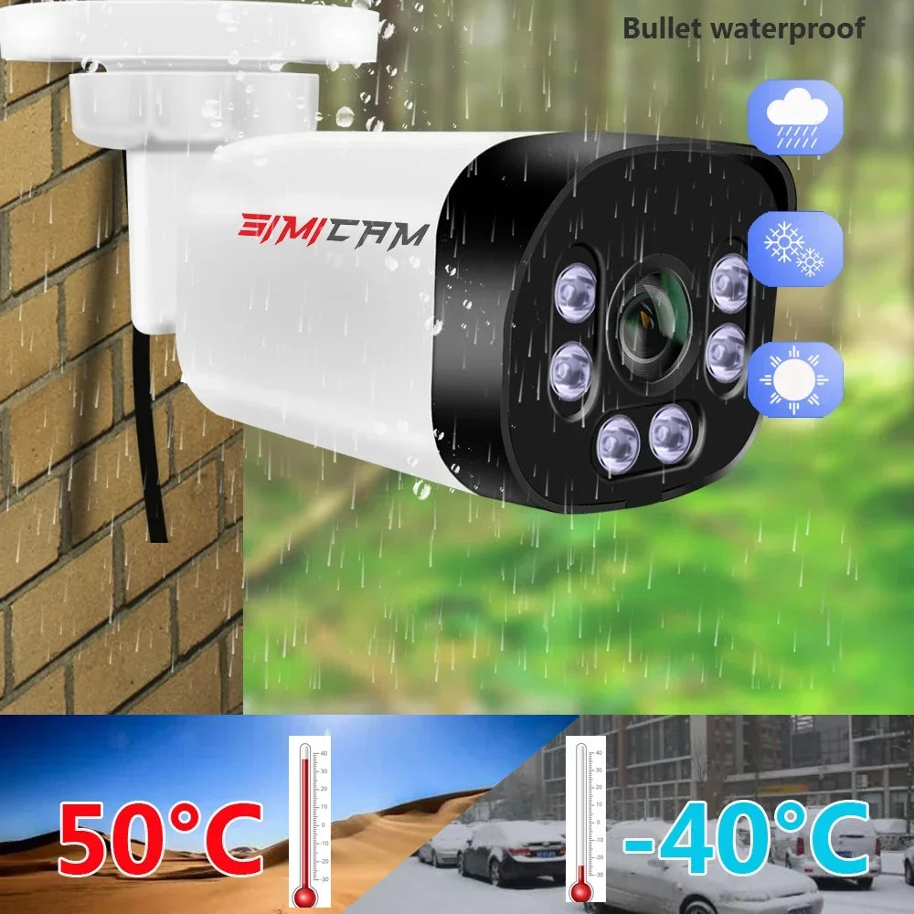 Caméra De Surveillance Bullet 4K Avec Vision Nocturne