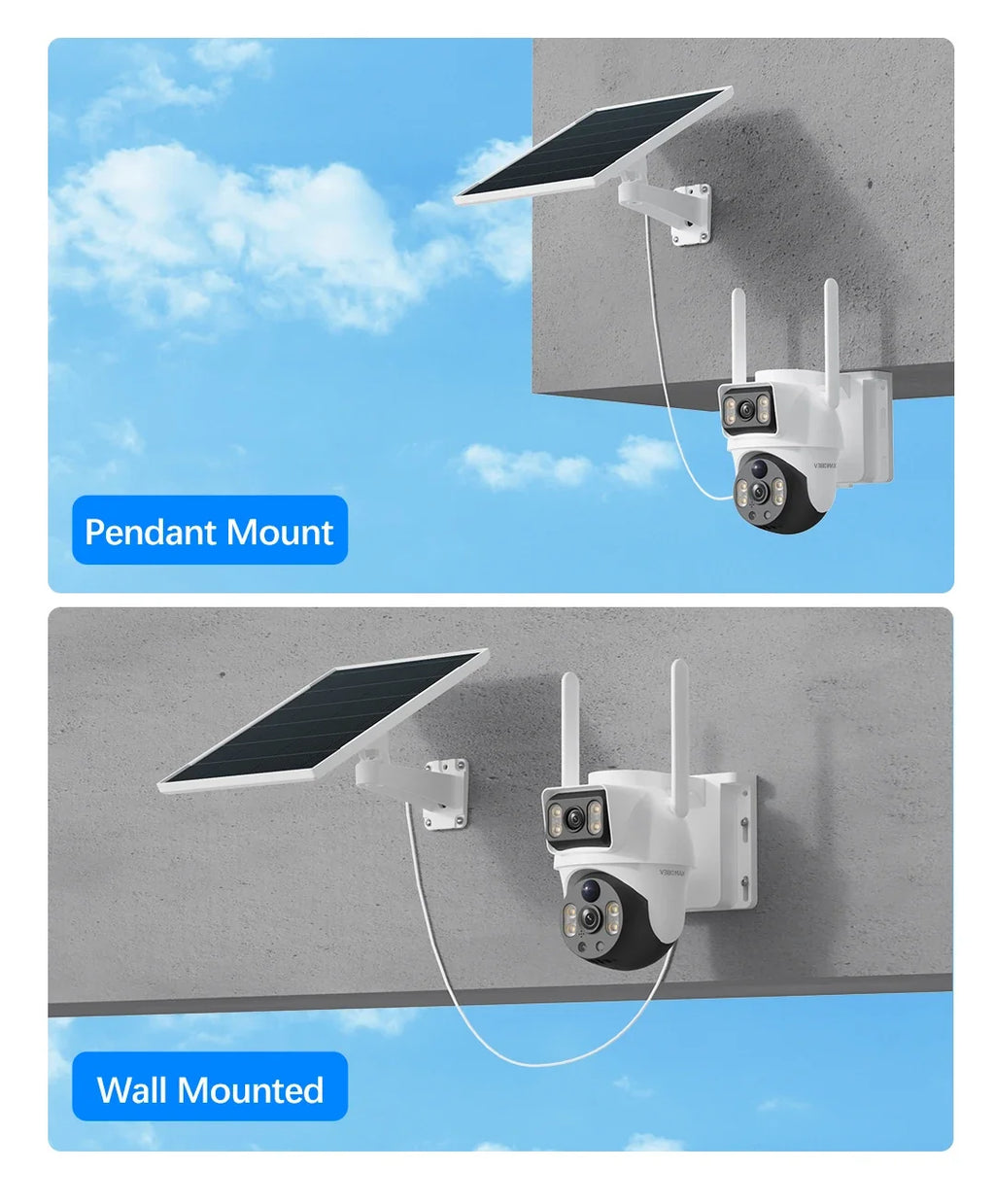 Caméra De Surveillance Extérieure 4G Double Objectif 8MP