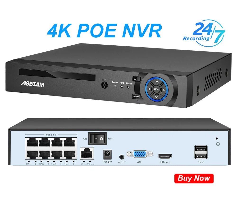Caméra De Surveillance Extérieure 4K 8 MP PoE