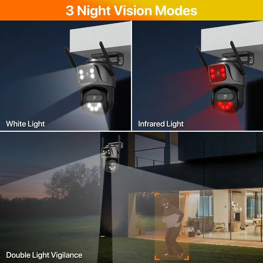 Caméra De Surveillance Extérieure Double Objectif 4K Image