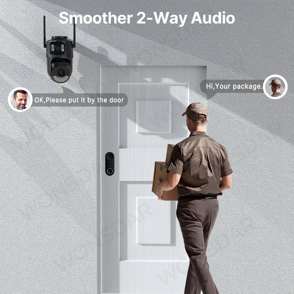 Caméra De Surveillance Extérieure Double Objectif Wi‑Fi