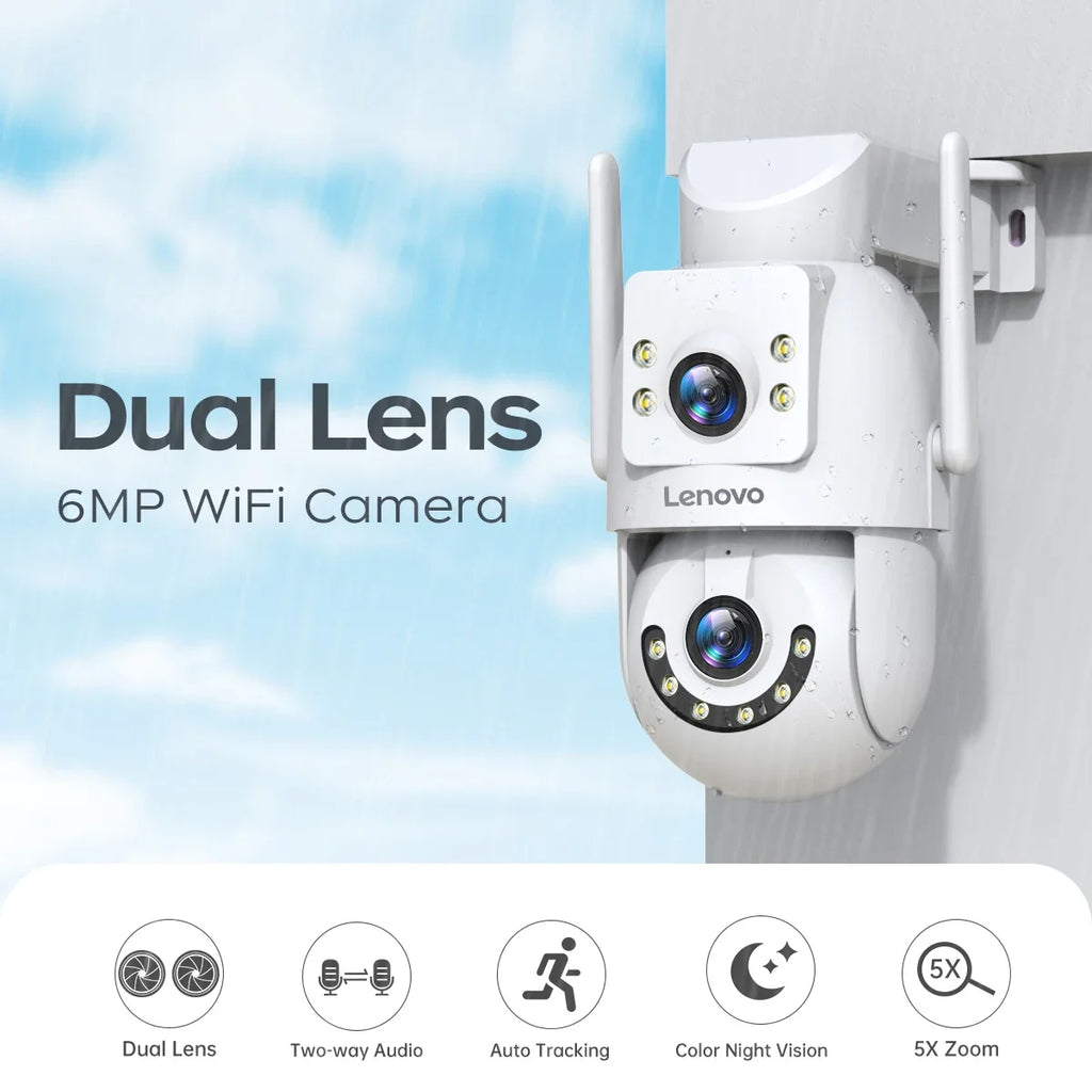 Caméra De Surveillance Extérieure Double Objectif WiFi PTZ
