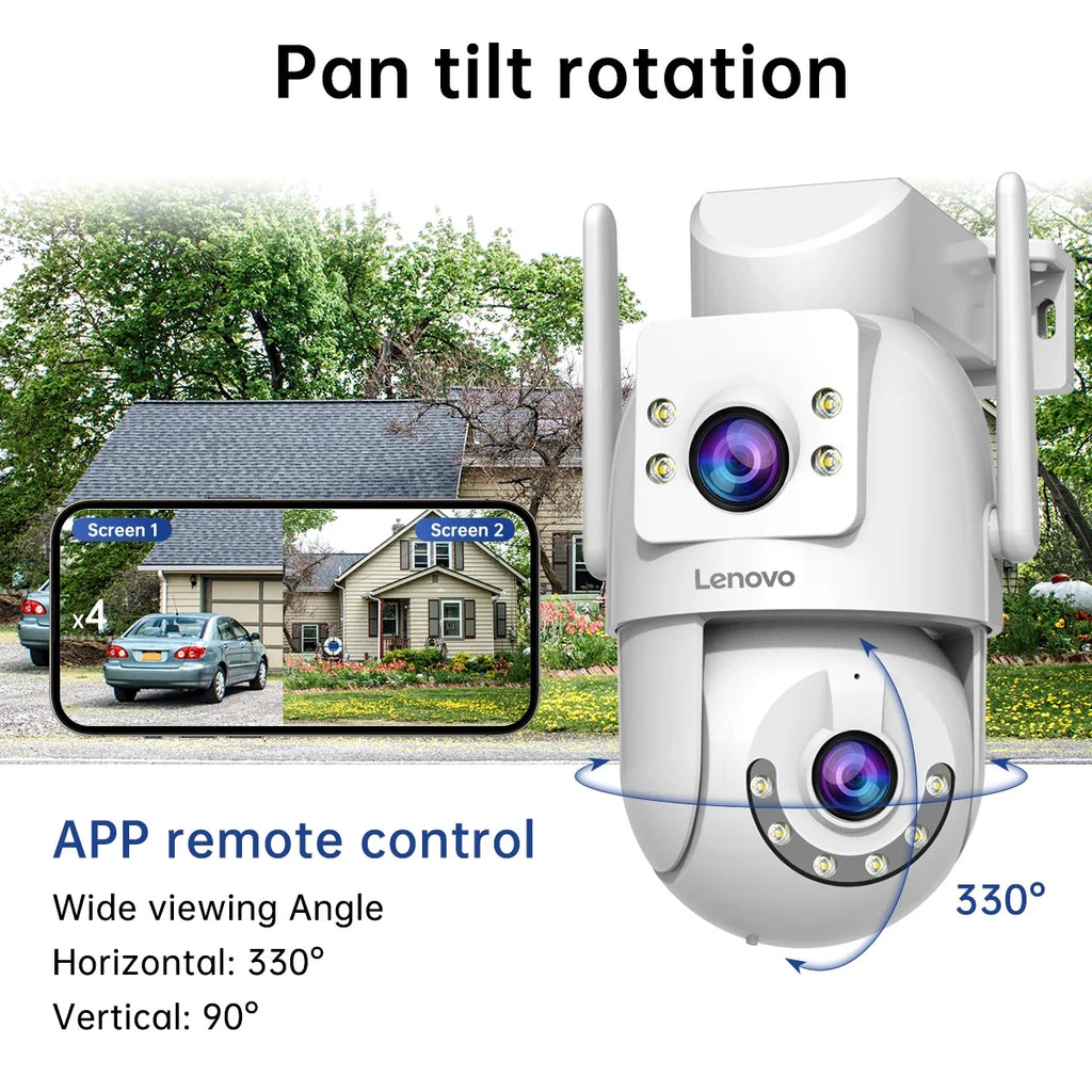 Caméra De Surveillance Extérieure Double Objectif WiFi PTZ