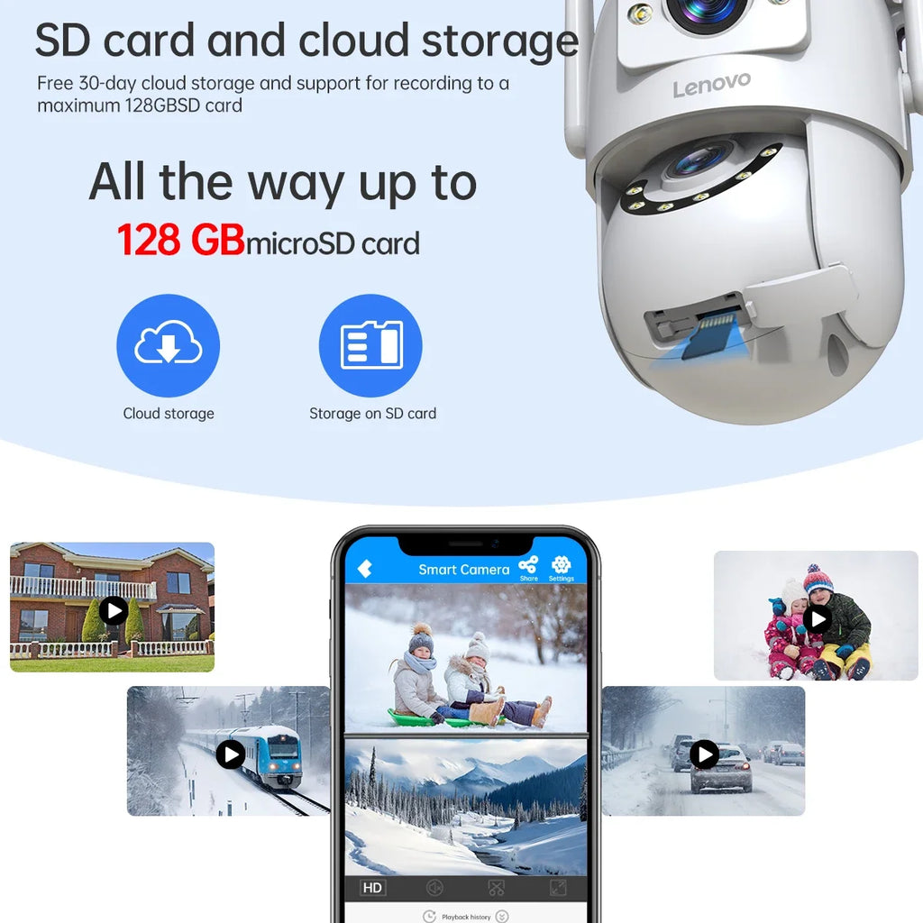 Caméra De Surveillance Extérieure Double Objectif WiFi PTZ