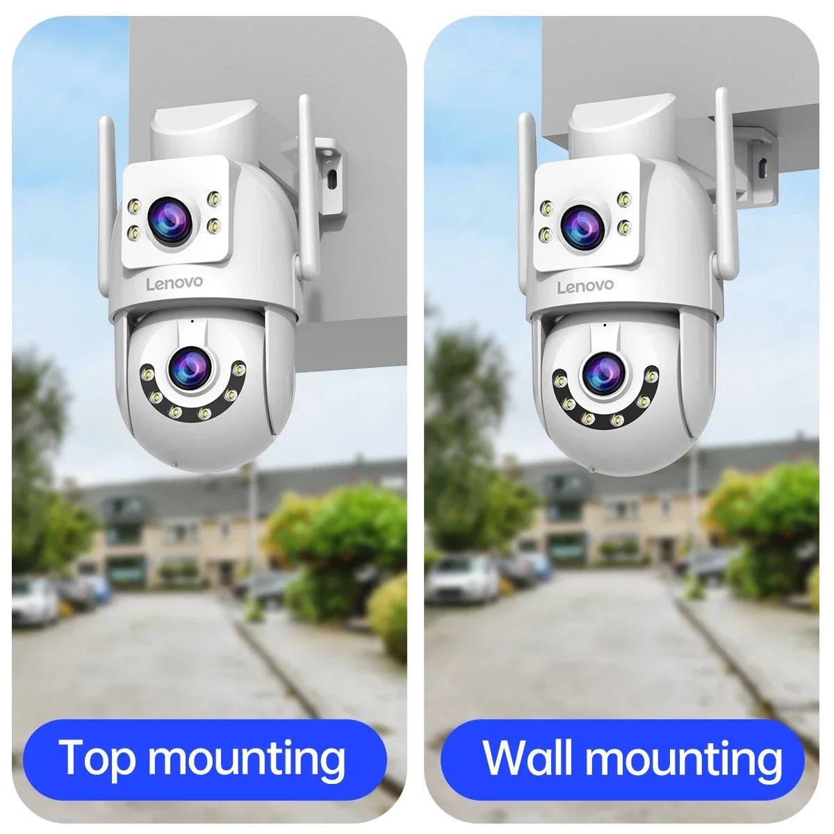 Caméra De Surveillance Extérieure Double Objectif WiFi PTZ