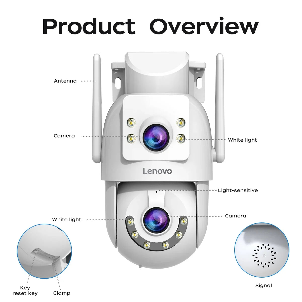 Caméra De Surveillance Extérieure Double Objectif WiFi PTZ