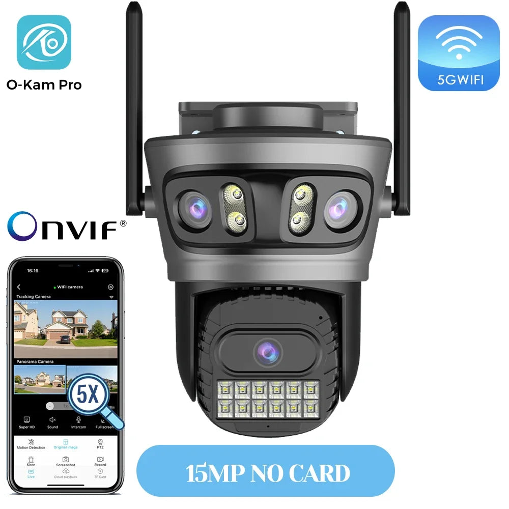 Caméra De Surveillance Extérieure PTZ À Quatre Objectifs Image