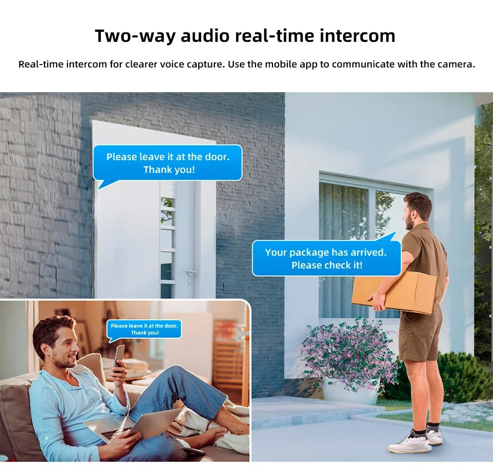 Caméra De Surveillance Extérieure PTZ À Triple Objectif Wi-Fi