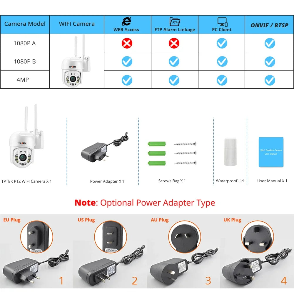 Caméra De Surveillance Extérieure PTZ WiFi 4MP