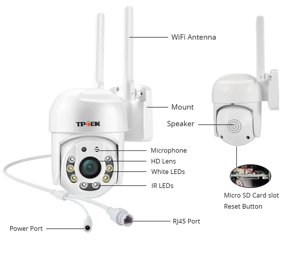Caméra De Surveillance Extérieure PTZ WiFi 4MP