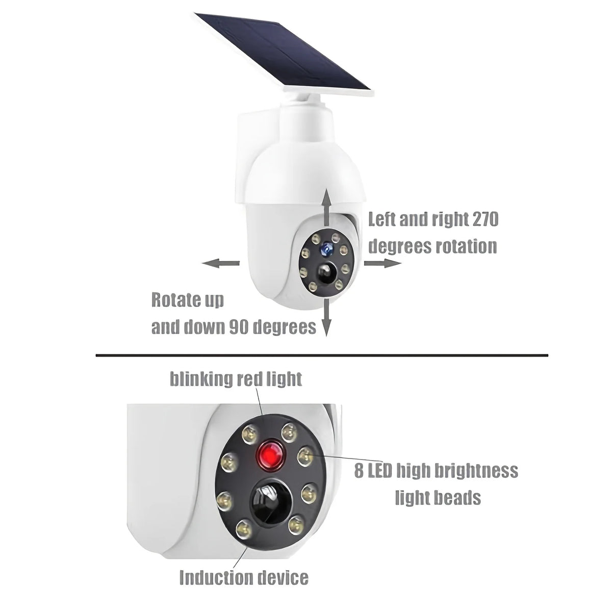 Caméra De Surveillance Factice Solaire À LED — photo 3