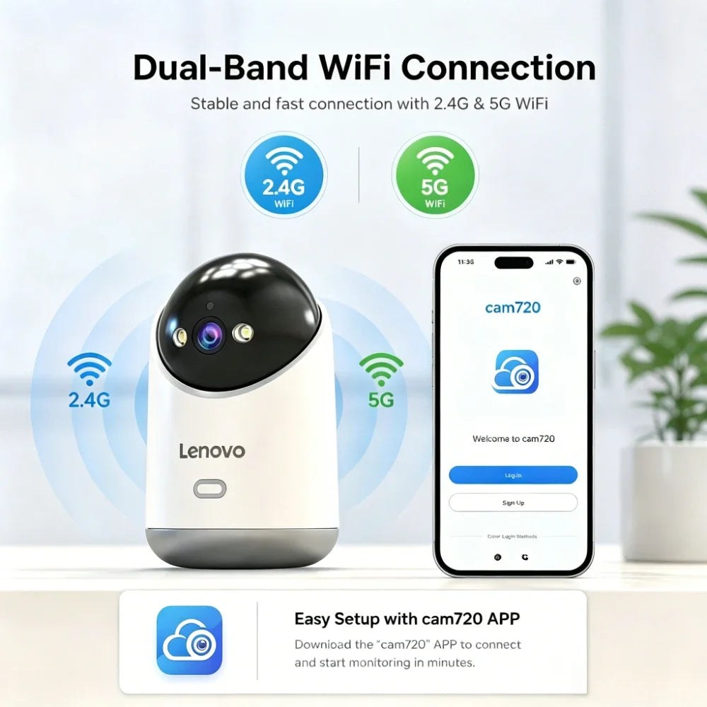 Caméra De Surveillance Intelligente WiFi 5 MP Avec Vision Nocturne