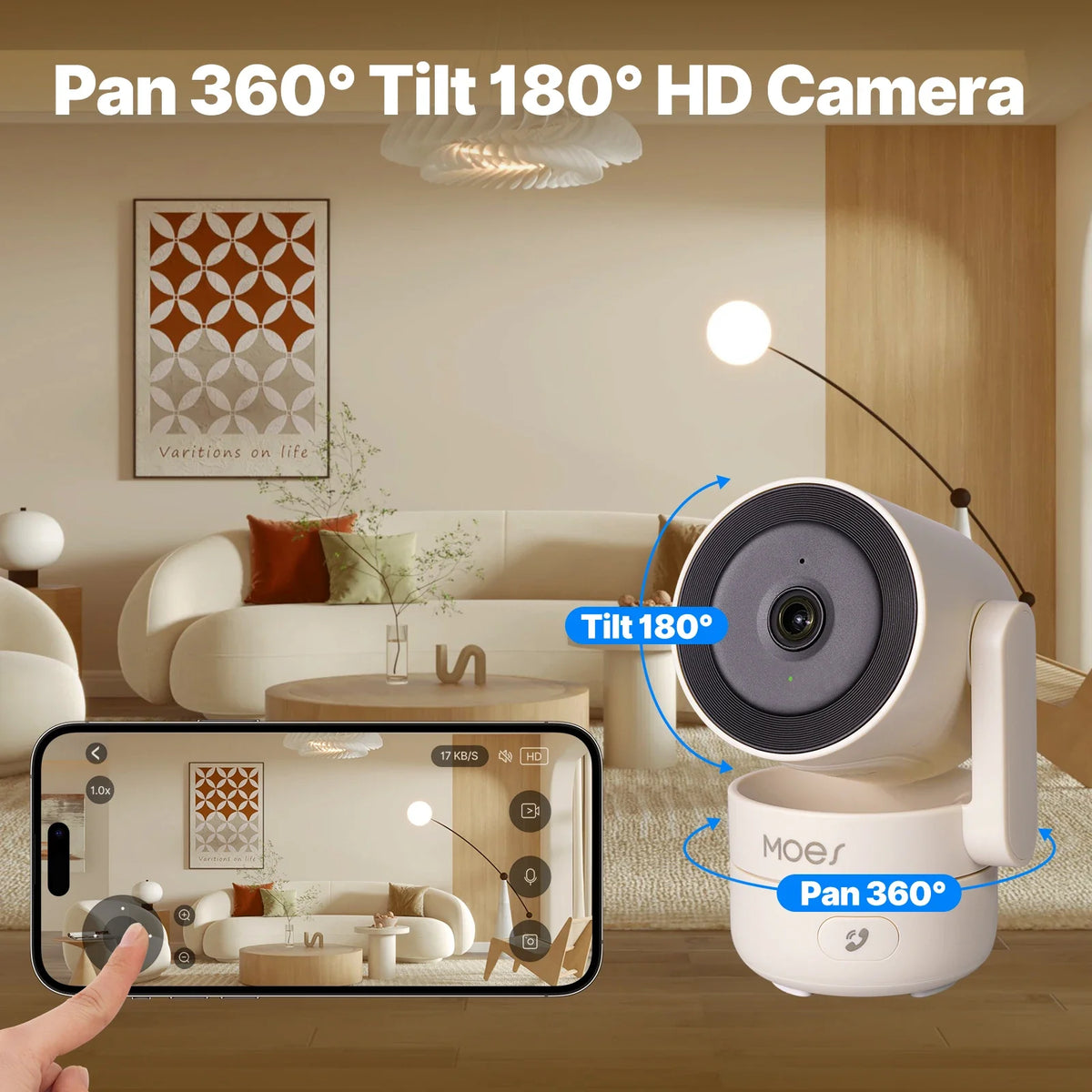 Caméra De Surveillance Intérieure WiFi 4MP Panoramique