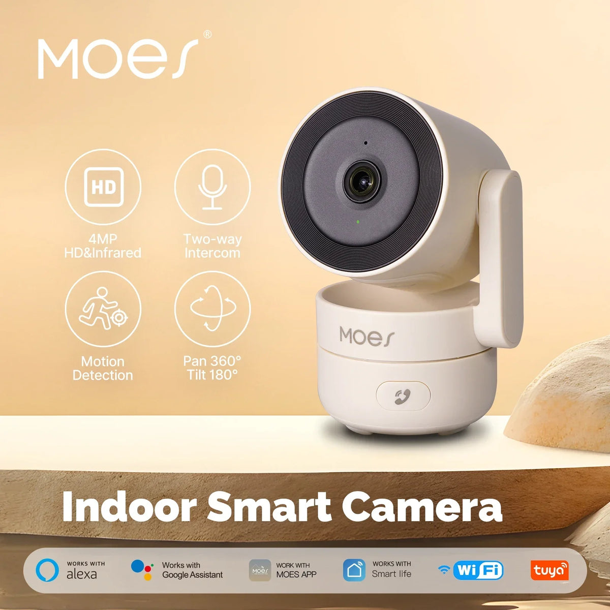 Caméra De Surveillance Intérieure WiFi 4MP Panoramique