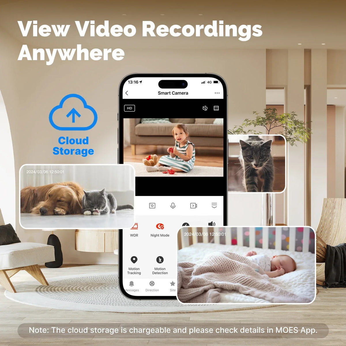 Caméra De Surveillance Intérieure WiFi 4MP Panoramique