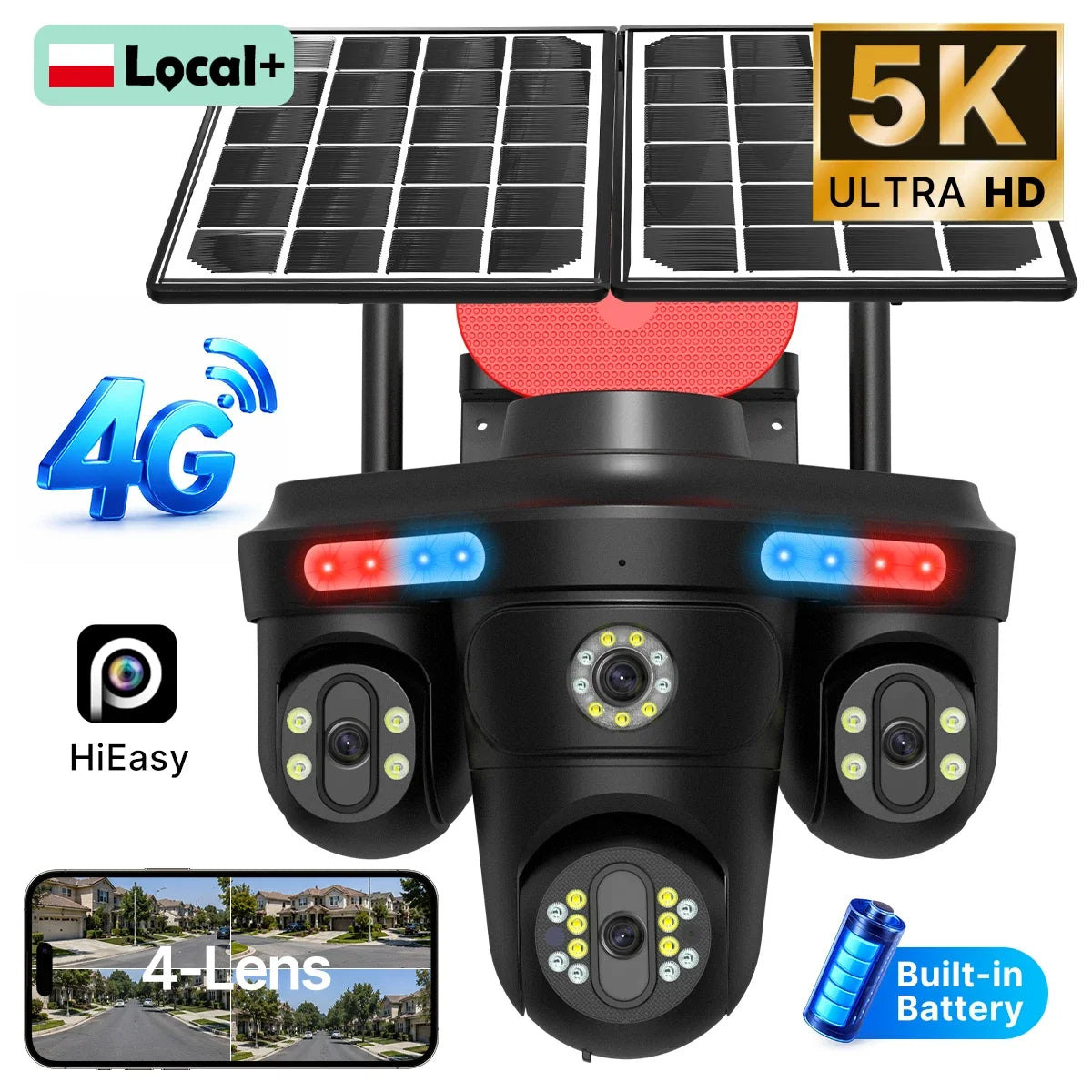 Caméra De Surveillance Solaire 4G Avec Suivi Humain IA