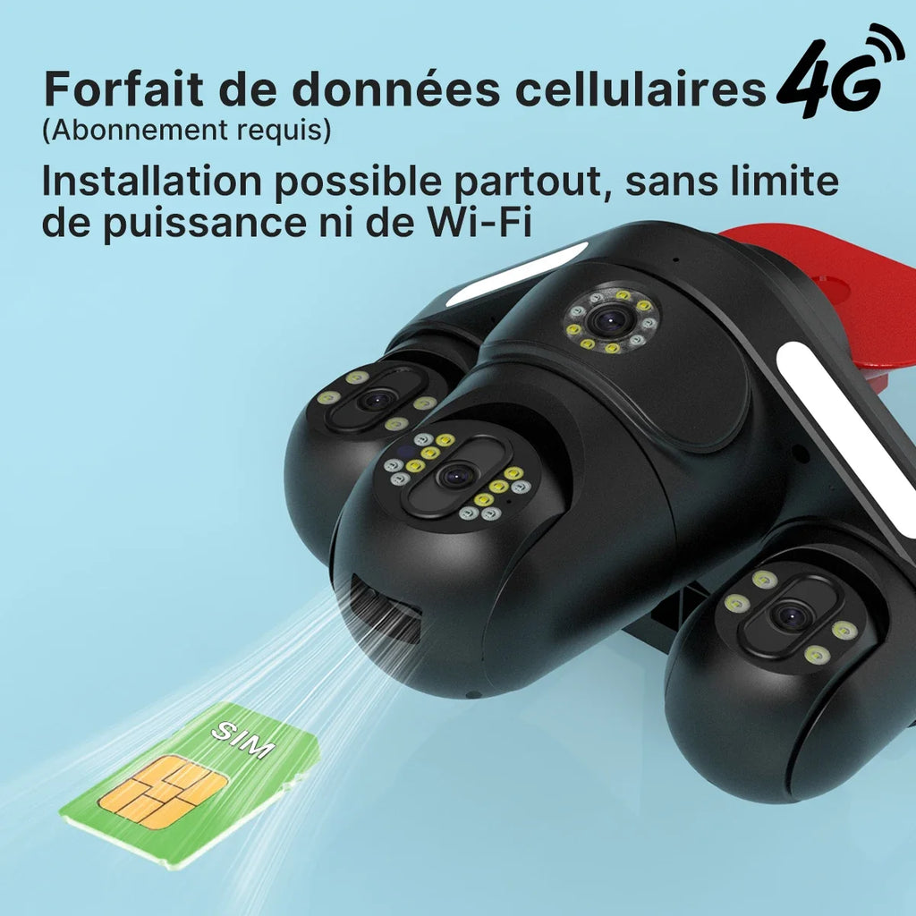 Caméra De Surveillance Solaire 4G Avec Suivi Humain IA