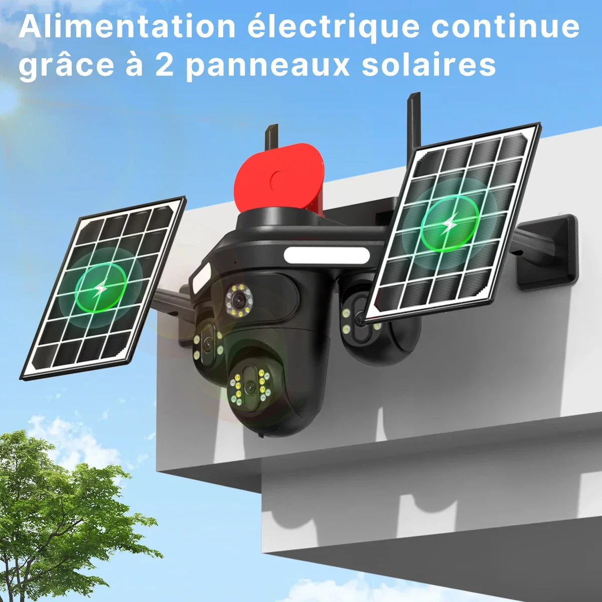 Caméra De Surveillance Solaire 4G Avec Suivi Humain IA